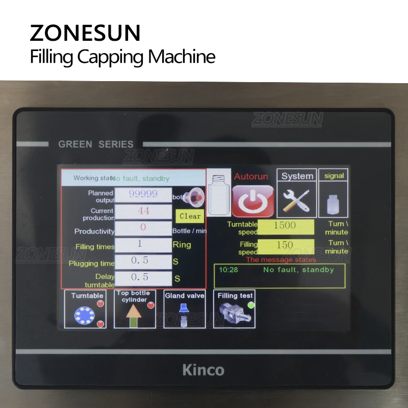 ZONESUN ZS-AFC1CP Desktop Automatic Small Bottle Filling Capping Machine Ceramic Water Filtration System Fluid Water Solutions