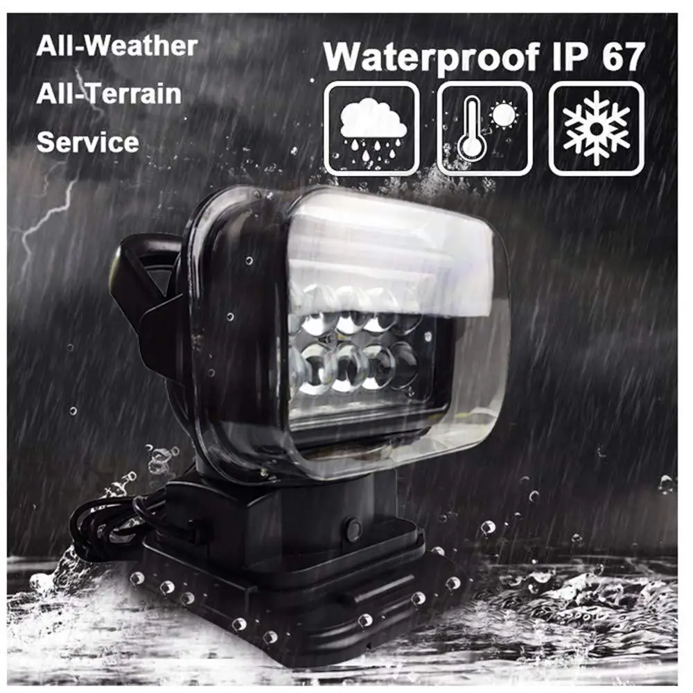 Rotating Remote Control LED523 Search Light Wireless Work Lamp Emergency Construction Lights for Offroad Car SUV Camping Garden