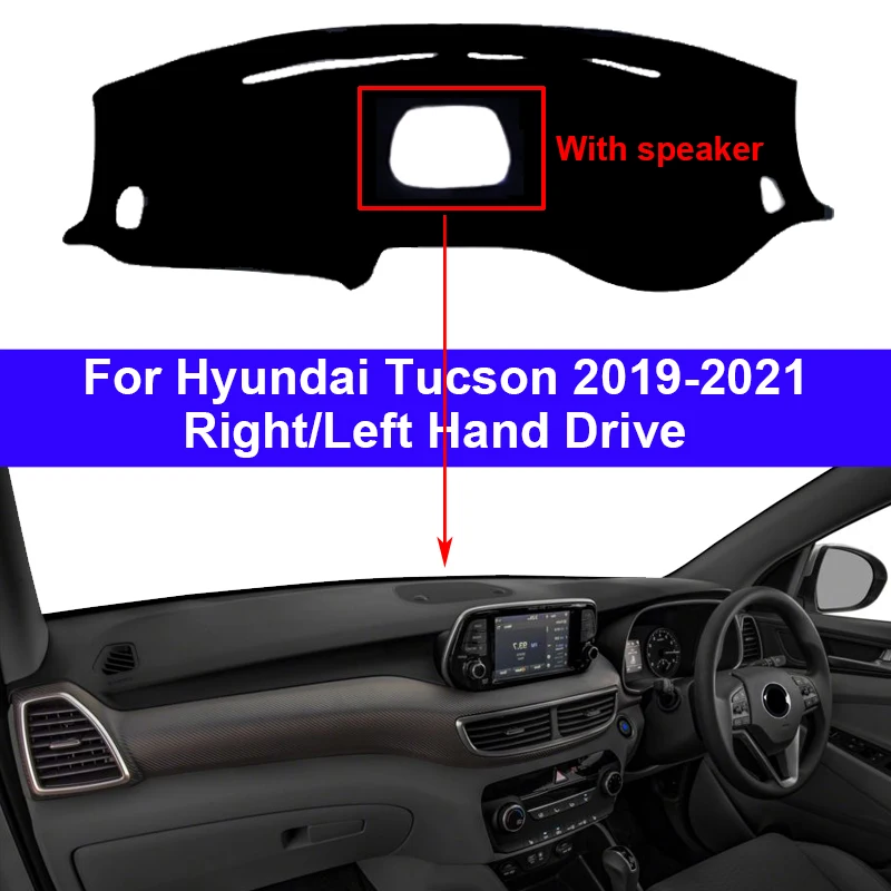 Car Dashboard Cover DashMat Carpet Cape For Hyundai Tucson 2019 2020 2021 RHD LHD Console Protector Sun-Shade Automobile Anti-UV