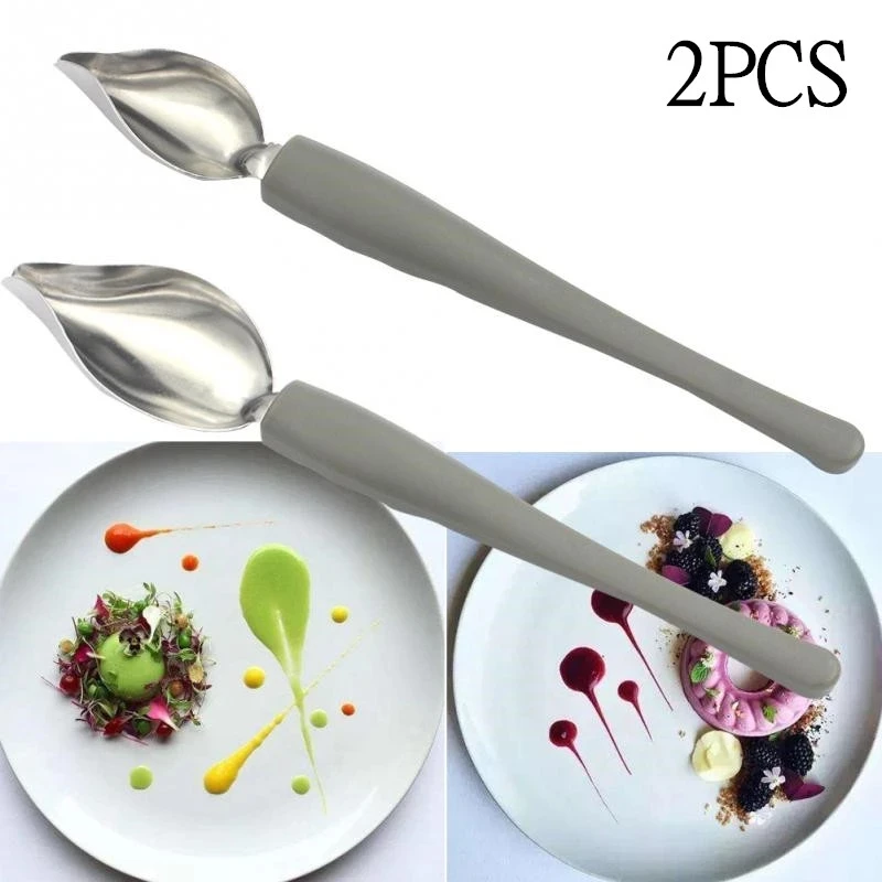 Chef Decoration Spoon Decorate Sushi Food Draw Tool Design Sauce Dressing Plate Dessert Bakeware Cake Gastronomy Spoon m232