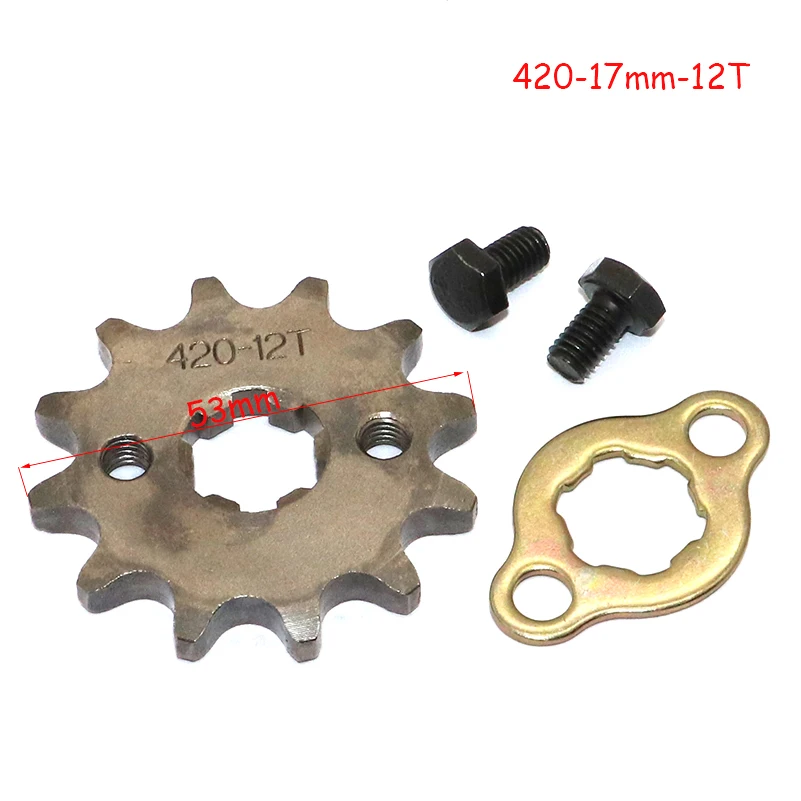 420 17mm piñón de motor delantero 10 11 12 13 14 15 16 17 18 19T diente por suciedad Pit Bike ATV Quad Go Kart Buggy Scooter