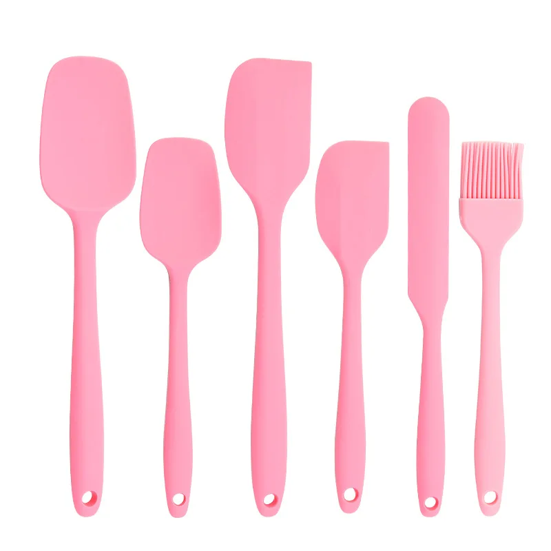 

6Pcs/Set Cake Silicone Spatula Kitchen Pastry Scraper Heat Resistant Oil Brush Non-stick Butter Cream Mixing Baking Tools