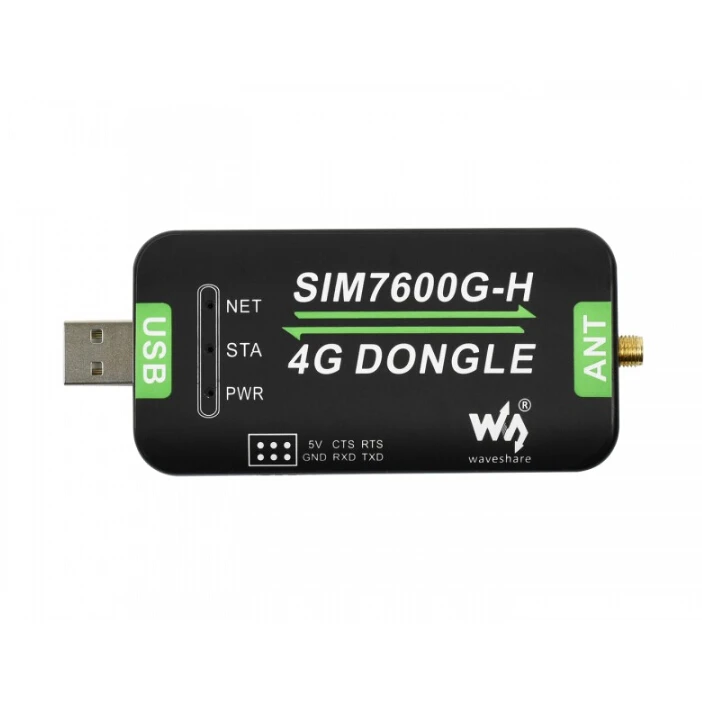 Waveshare SIM7600G-H 4G DONGLE, GNSS Positioning, Global Band Support