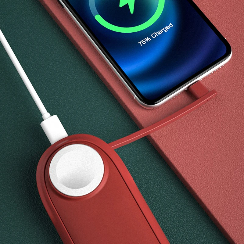 MIPOW & miffy10000mAh Power Bank dla iPhone wbudowany kabel ładowarka bezprzewodowa do Apple Watch ładowarka Mini zewnętrzna ładowarka