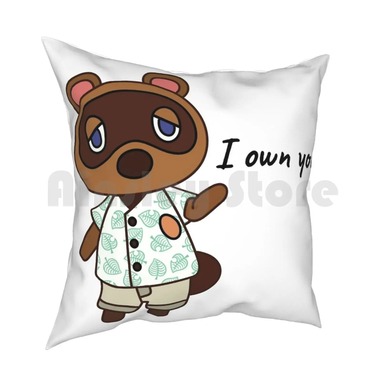 Tom Nook Owns You Pillow Case Printed Home Soft DIY Pillow cover Tom Nook Kk Slider Animal New Leaf New Horizons Wild World