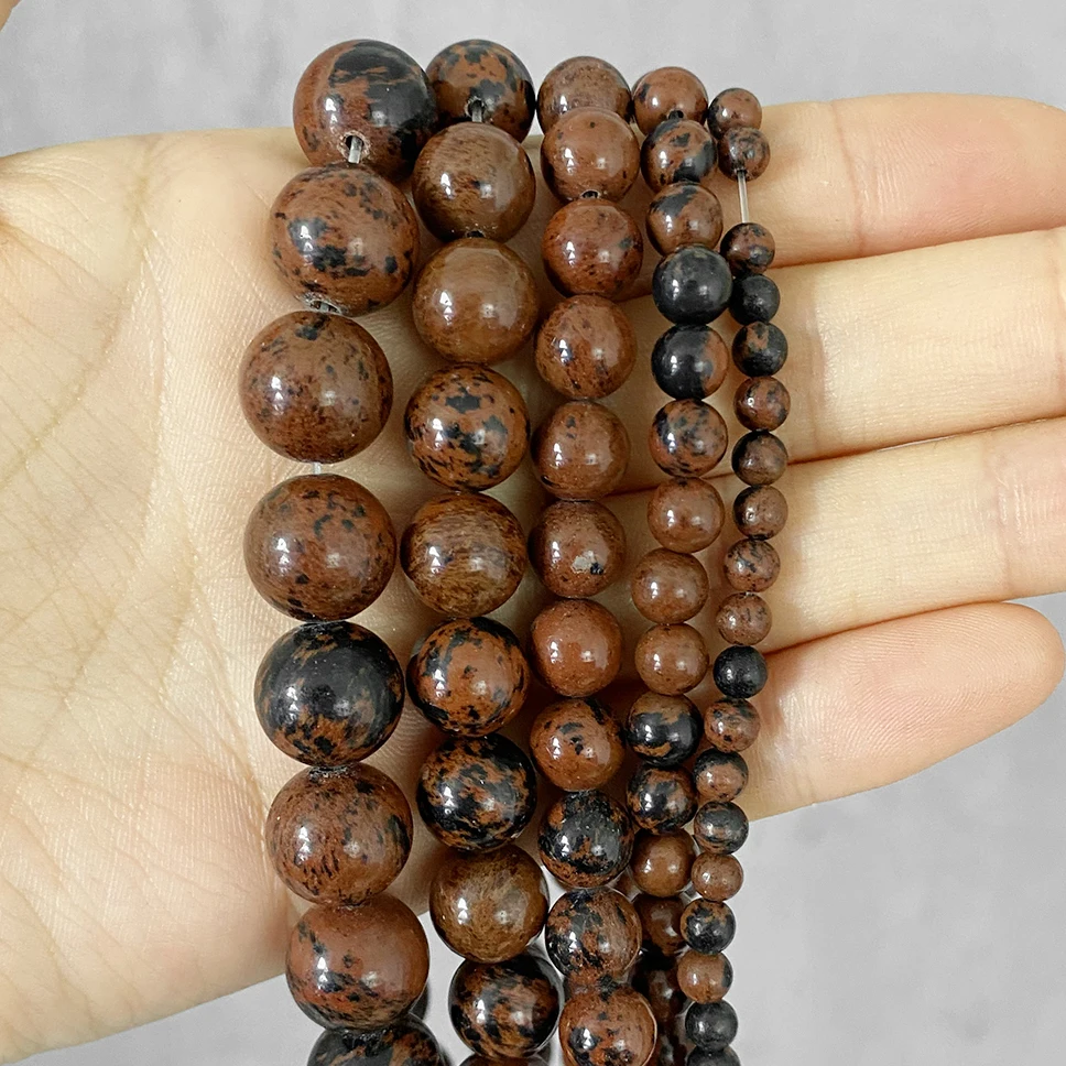 High Quality Natural Round Stone Beads Red Obsidian Round Ball Beads 4/6/8/10/12MM Selectable for Jewelry Making