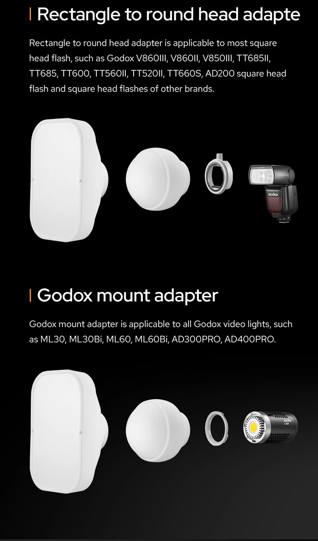 Godox ML-CD15 ML-CS162 Diffusion Dome Soft Tent for V1 AD100Pro AD200Pro TT685 TT600 V850II V860III AD300Pro AD400Pro ML30 ML60