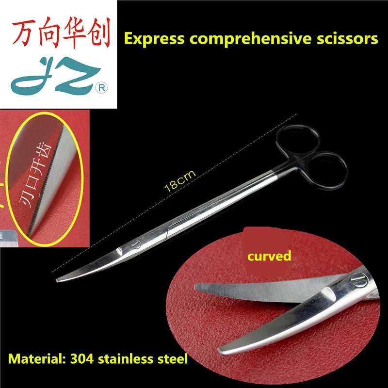 

JZ Surgical instrument medical fastest comprehensive tissue scissors cutting edge open tooth surgical scissors black handle thin