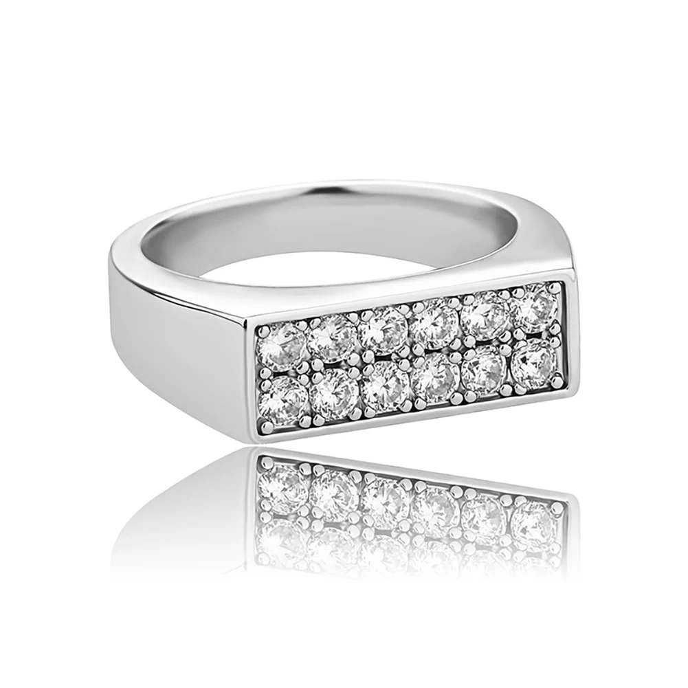 TOPGRILLZ High Quality Iced Out Cubic Zirconia Ring Hip Hop Fashion Jewelry Gift For Men Women