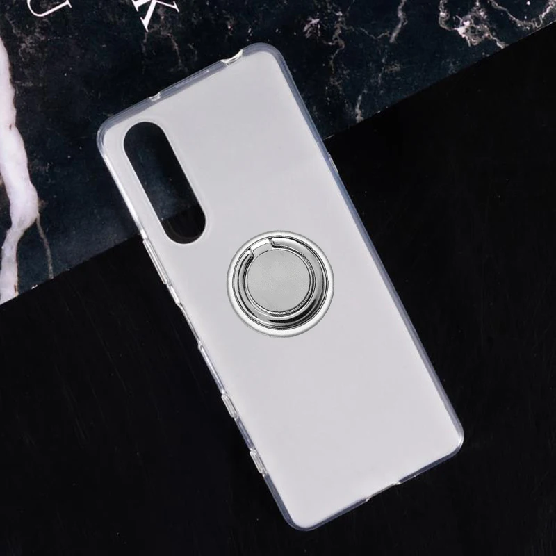 For Sony Xperia 5 II Back Ring Holder Bracket Phone Case Phone TPU Soft Silicone  Cover On Xperia5 5II  6.1