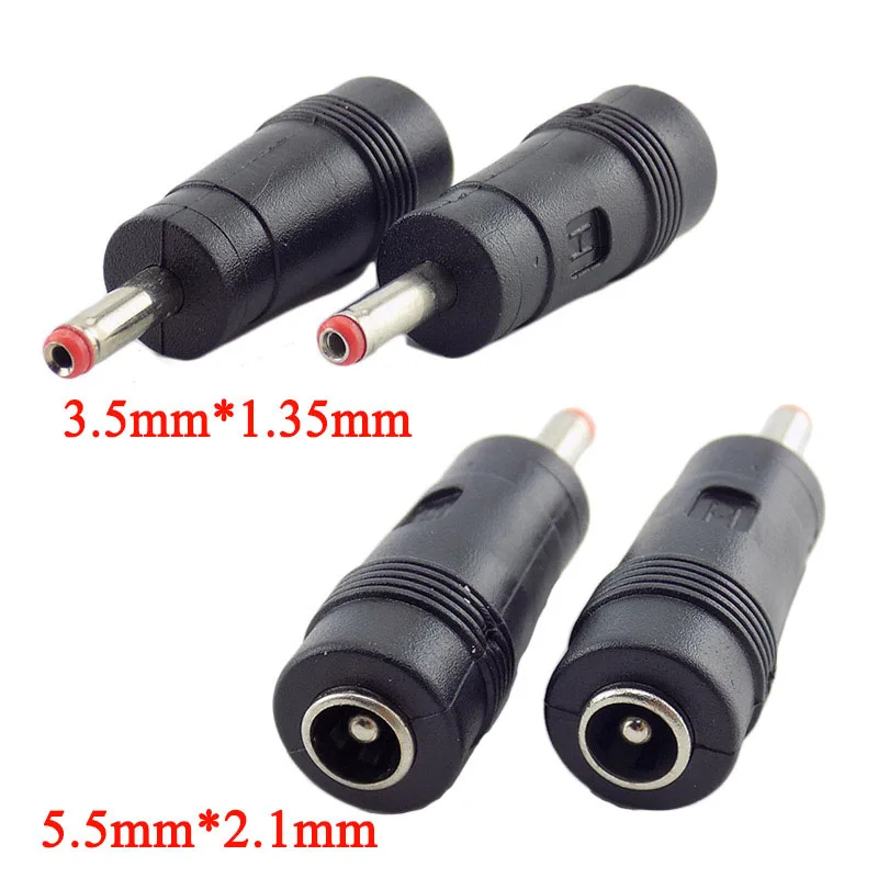 

100pcs 3.5mmx1.35mm male to 5.5mmx2.1mm Female Plug 3.5 5.5 DC Power Connector Adapter Laptop AC DC Jack adaptor