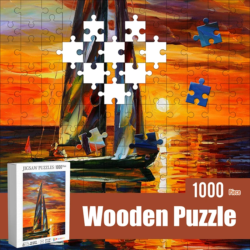 

1000pcs Wooden Landscape Art Jigsaw Puzzle Toys For Children Adults DIY Puzzle Kids Christmas Gifts Educational Games