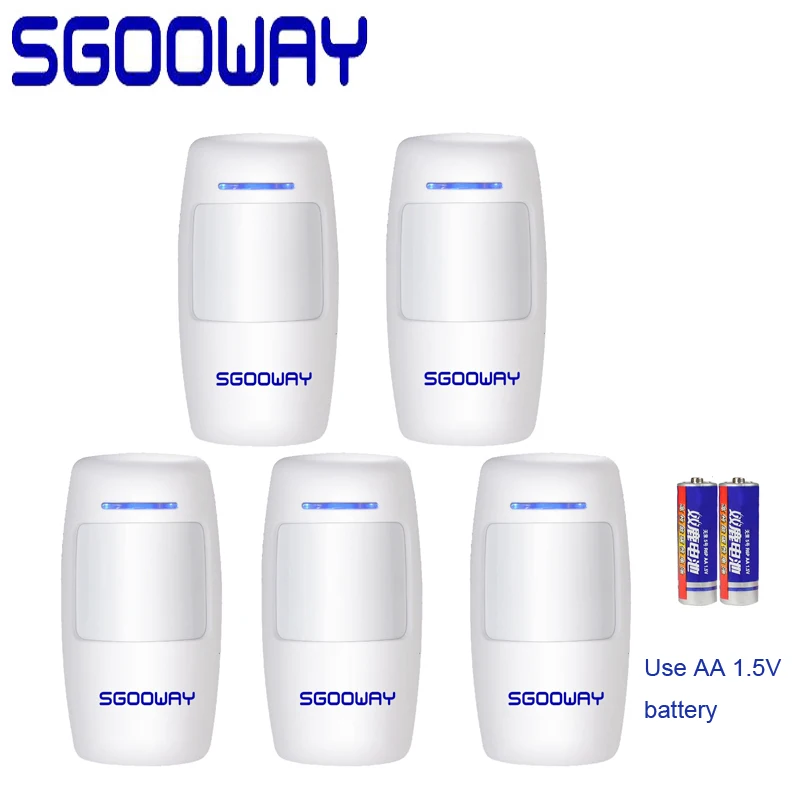 

Sgooway Wireless Passive Infrared Detector PIR Motion Sensor For 433MHz Wifi GSM PSTN Home Security Alarm System