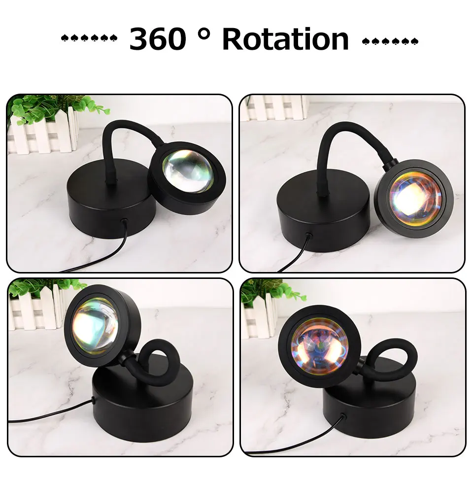 LED Sunset Lamp Nightlights USB Projector Birthday Party Decoration Mood Lights For Bedroom Living Room Wall Photography_maomaolike.com