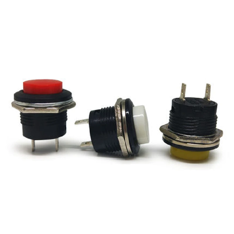 5 pces R13-507 16mm botão momentâneo interruptor de botão fora-on reset interruptores de travamento não botão redondo vermelho preto verde