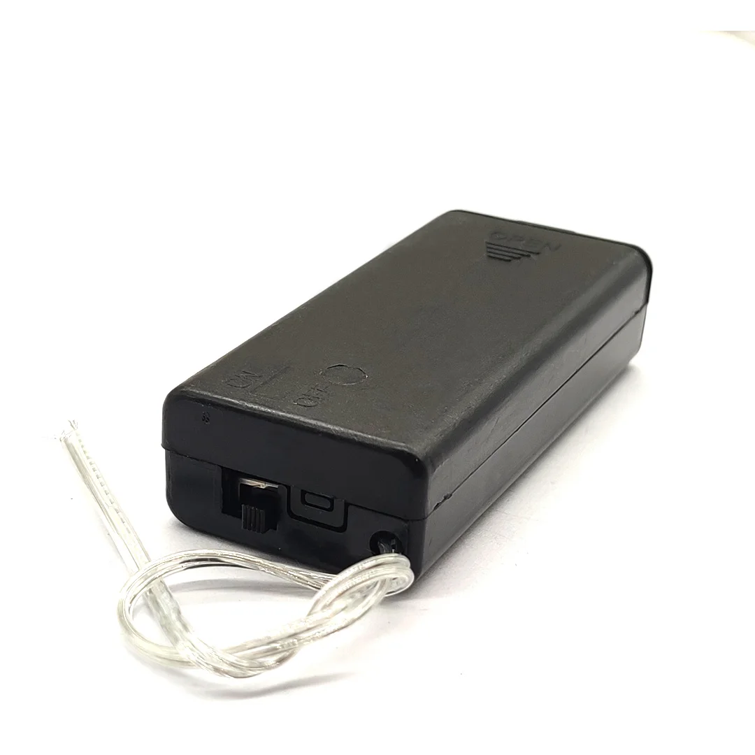 2 AA 3V Battery Box AA Battery Holder With Switch New 2AA Battery Case With Cover Toy Accessories Model Parts Black