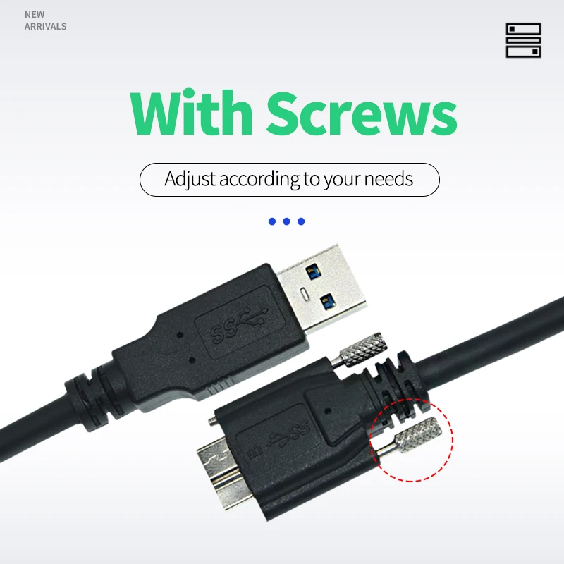 Kamera przemysłowa drut 3.0AM do MicroB Micro USB 3.0 kabel z męskiego na męskie ze śrubami blokującymi wysokiej jakości 0.6m 1m 1.5m 3m 5m