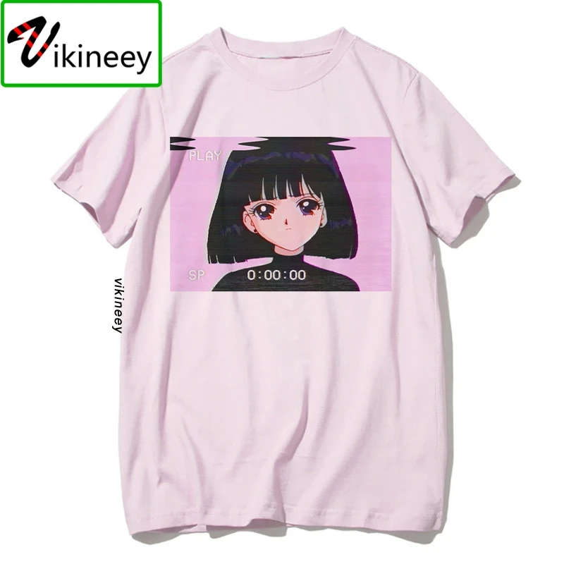 vaporwave T Shirt Fashion Sad Girl Retro Japanese Anime Men tshirt aesthetic Tops t-shirt Tee Shirt Harajuk Camisaswomen