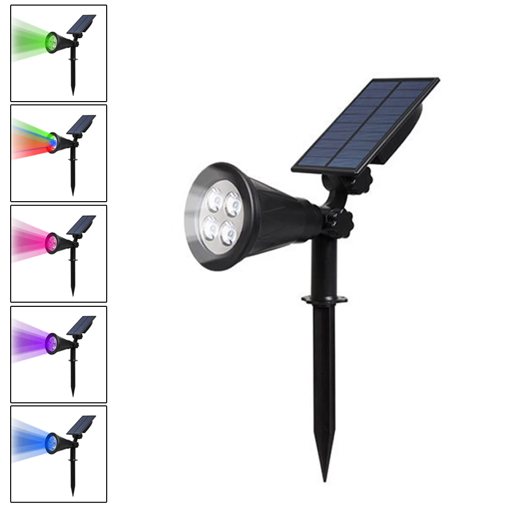 

4/7 LED Light Solar Lamp Garden Adjustable Solar Spotlight In-Ground IP65 Waterproof Wall Light Outdoor Landscape Lighting