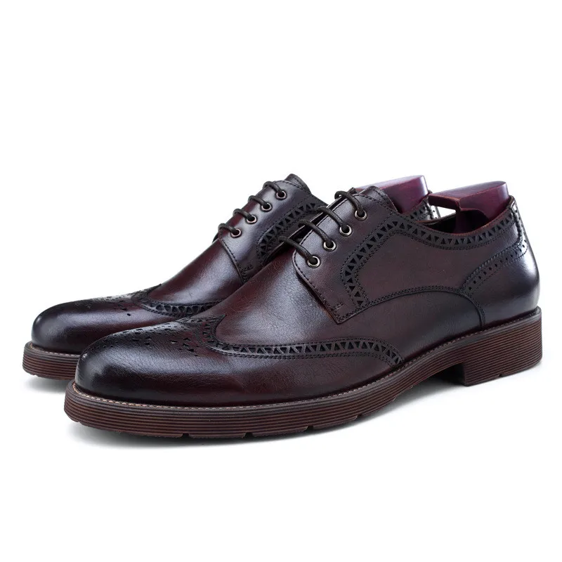 

Fashion Black / Deep Brown Oxfords Business Shoes Genuine Leather Dress Shoes Mens Formal Dress shoes