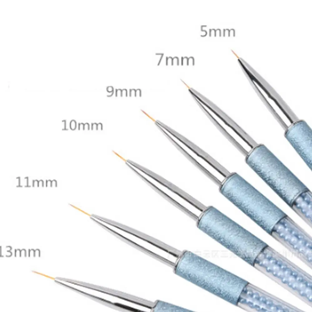 1Pc 네일 아트 라이너 드로잉 브러쉬 펜 네일 브러쉬 블루 라인 석 크리스탈 핸들 DIY 매니큐어 네일 아트 도구 002