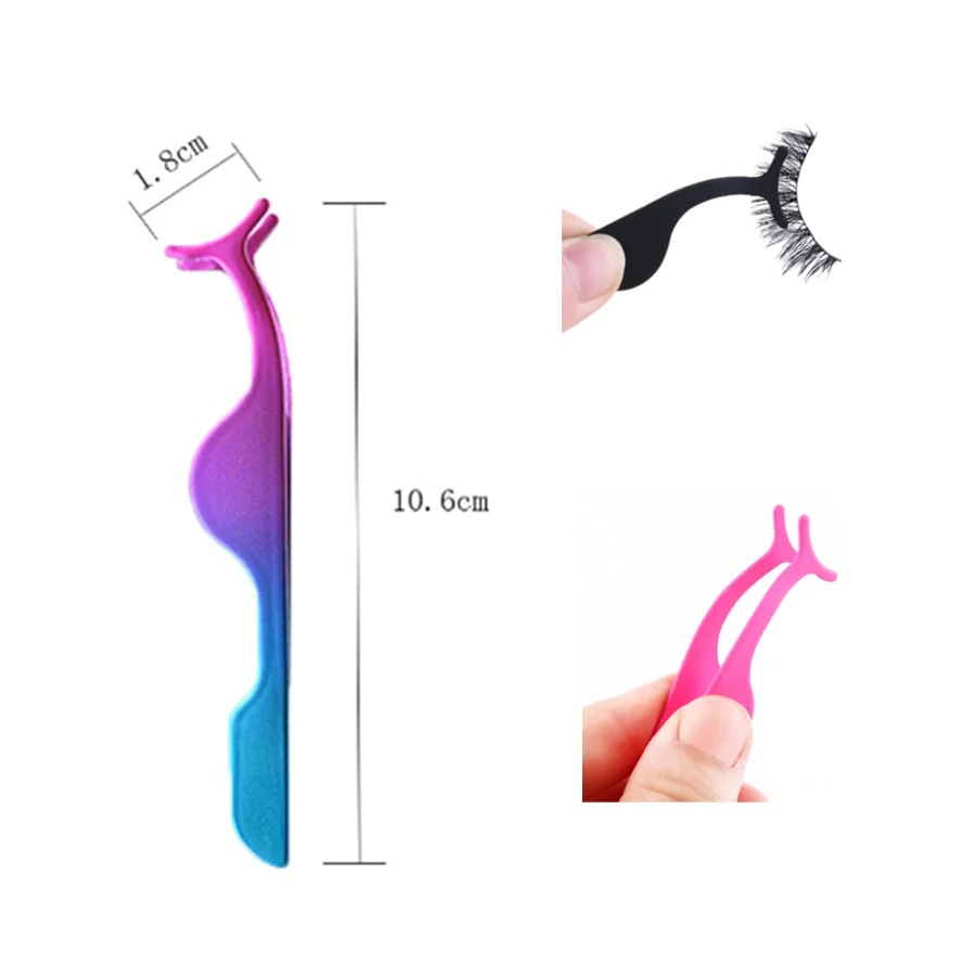 Thinkshow カラフルなステンレス鋼つけまつげピンセットまつげカーラーニッパー補助クリップクランプまつげメイクツール