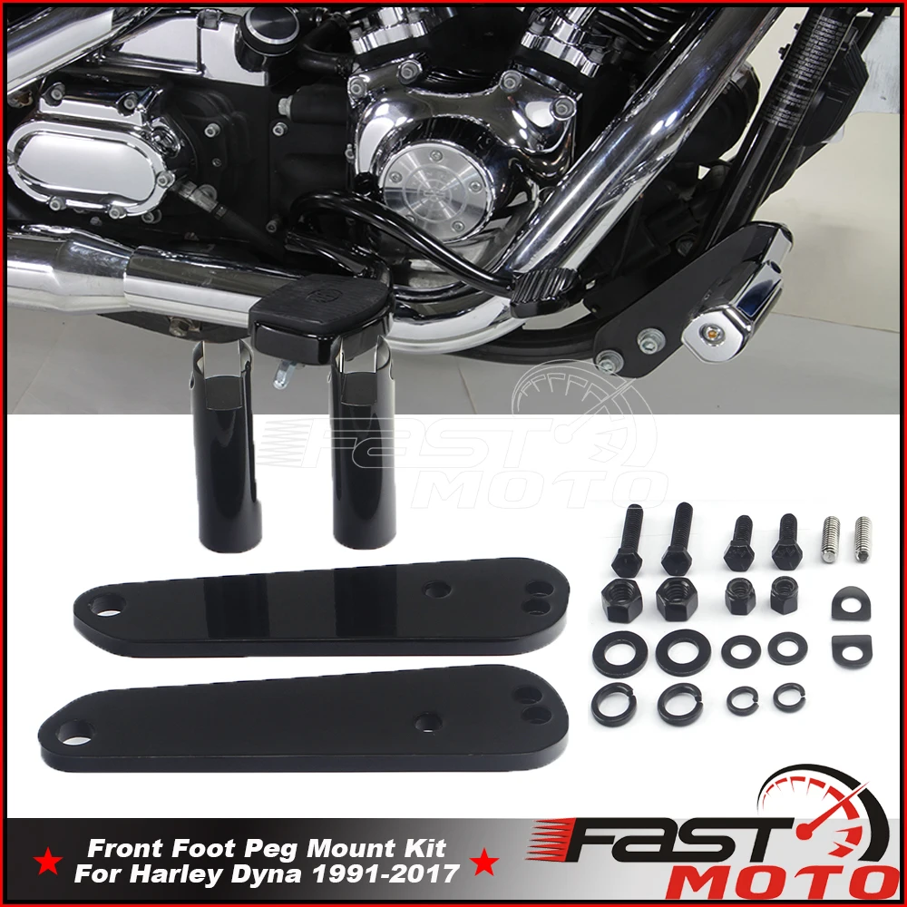 

Motorcycle Black Highway Footpeg Foot Peg Rest Mounting Kit For Harley Dyna Super Glid Low Rider FXD FXDL FXDB FXDC 1991-2017