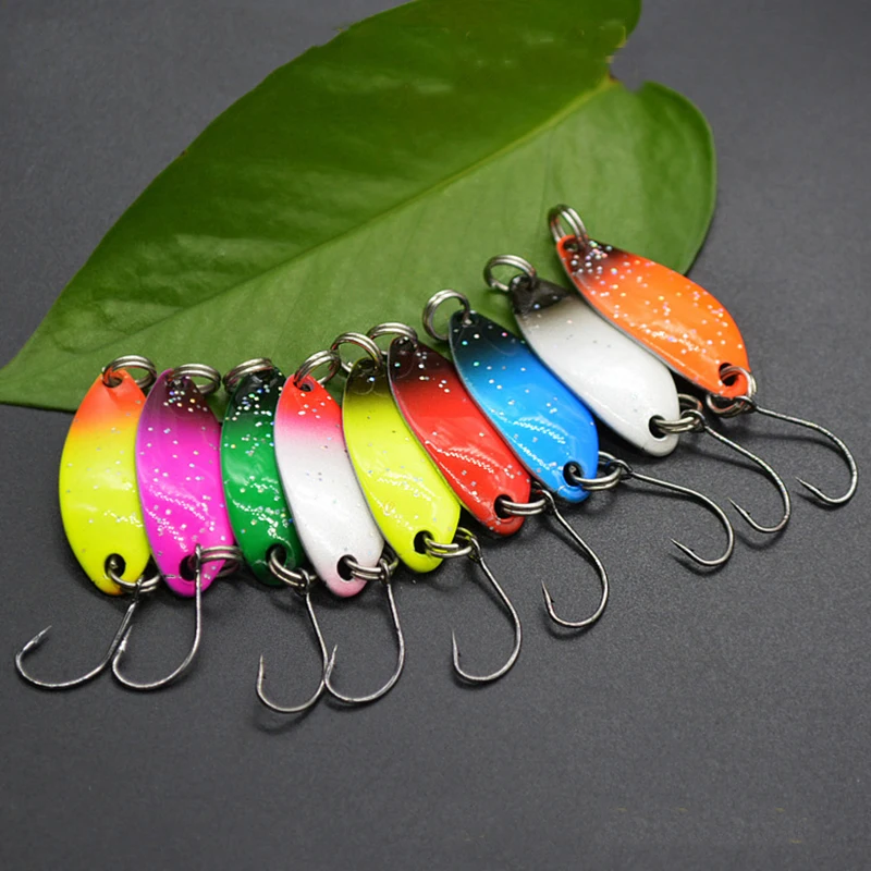 Hard Bait, metal spoon lure, artificial bait with sequins, fishing hook, freshwater, perch, pike, 33mm, 3g, 1pc