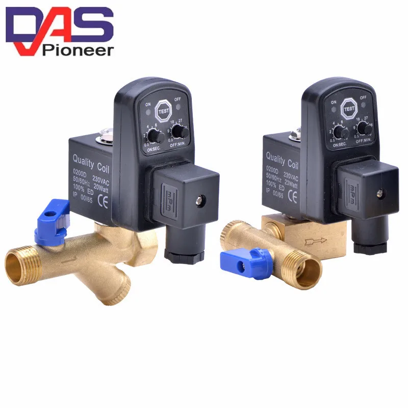 1/2 Electronic Automatic Drain Valve Air Compressor Filter Eectromechanical Magnetic  Drainer  Valve 220v