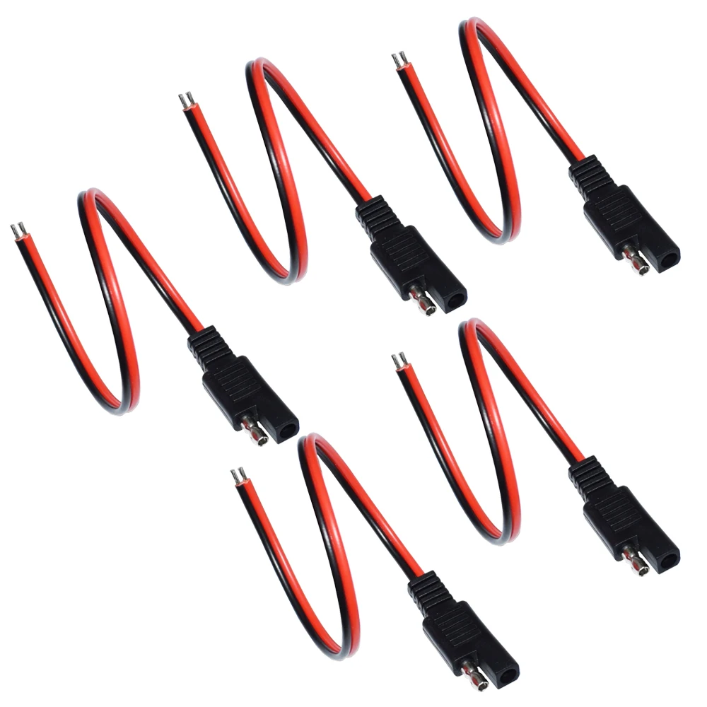 5 PCS SAE Power Automotive Extension Cable 18AWG 30CM 2 Pin with SAE Connector Cable Quick Disconnect Extension Cable