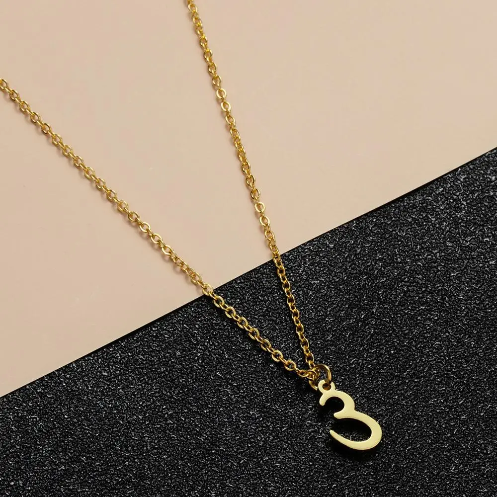 CHENGXUN Initial Necklace  in Arabic Letter Handcut Gold Plated  Brass Pendant Unique Necklace  Jewelry 2020