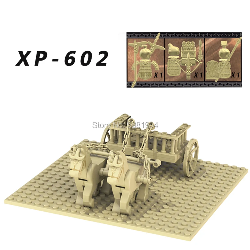 Koruit XP601 Ancient War Horse Carriage Qin Empire Soldiers Action Figure Accessories Building Blocks Toys For Children Gift