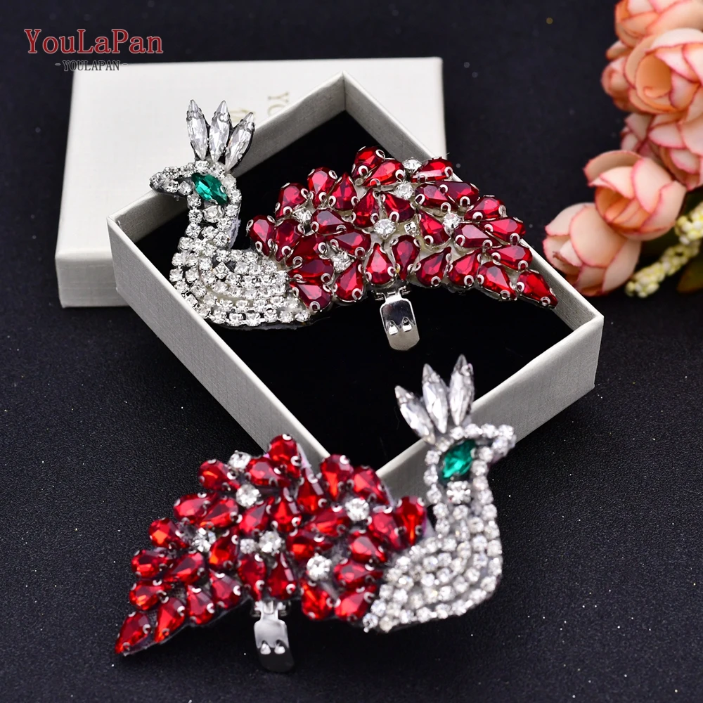 YouLaPan – Clips à chaussures en strass rouge, 2 pièces/lot, décorations de chaussures à faire soi-même, accessoires à breloques pour femmes et filles, X36