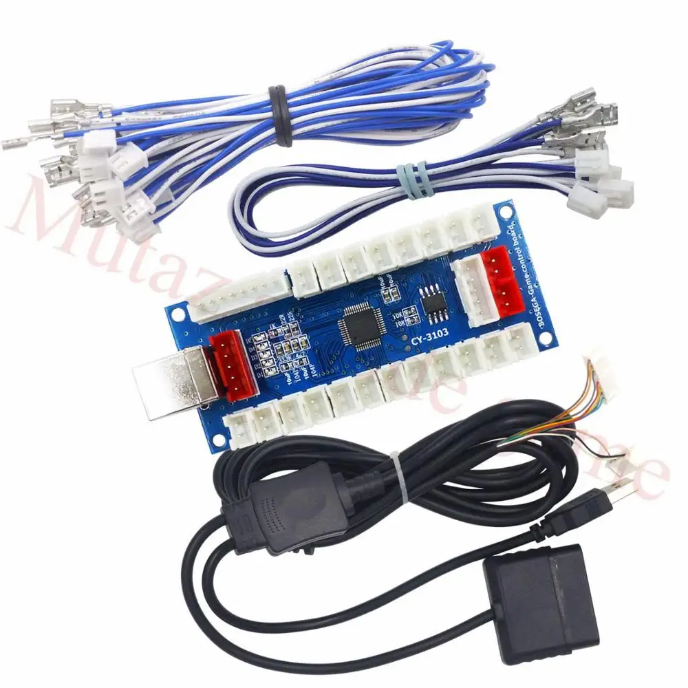 Free shipping Arcade Controller PCB Board Encoder Zero Delay Joystick Button for PC Raspberry Pi PS2 PS3