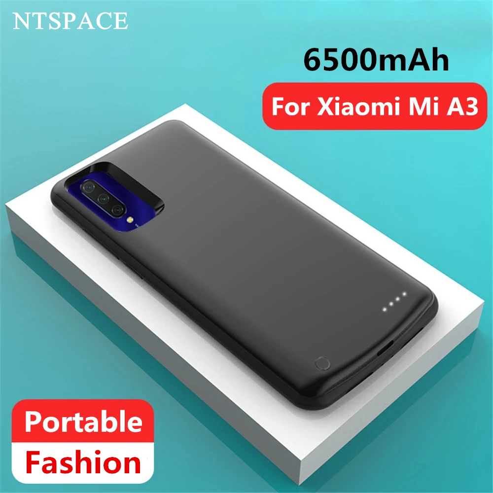 6500mAh Portalbe Charger Cover For Xiaomi Mi A3 External Battery Cases Power Bank Charging Cover For Xiaomi A3 Power Case