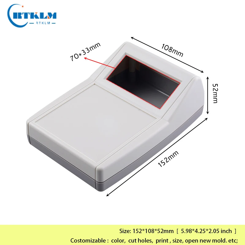 Caja de conexiones del sistema de Control de escritorio, carcasa de plástico ABS, bricolaje, para Control Industrial PCB, 152x108x52mm