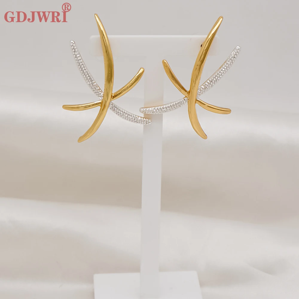 2025 Hot Selling Fashion Dubai Jewelry Accessories Classical Elegant Superior Quality Gold Color  Long Drop Earrings For Women