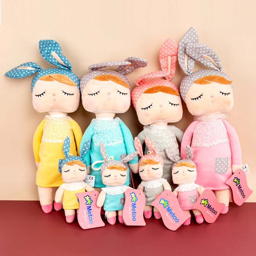 2Pcs Metoo Original Angela Doll Cartoon Plush Toys For Girls Baby Cute Rabbit Beautiful Parent-child Angela Stuffed Toy For Kids