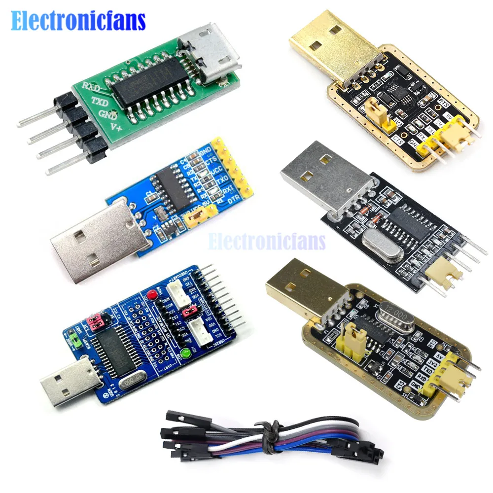 CH340G CH340C CH340 USB to TTL Converter Serial Port Adapter Download Module 3.3V 5V with Download Brush Line for Arduino