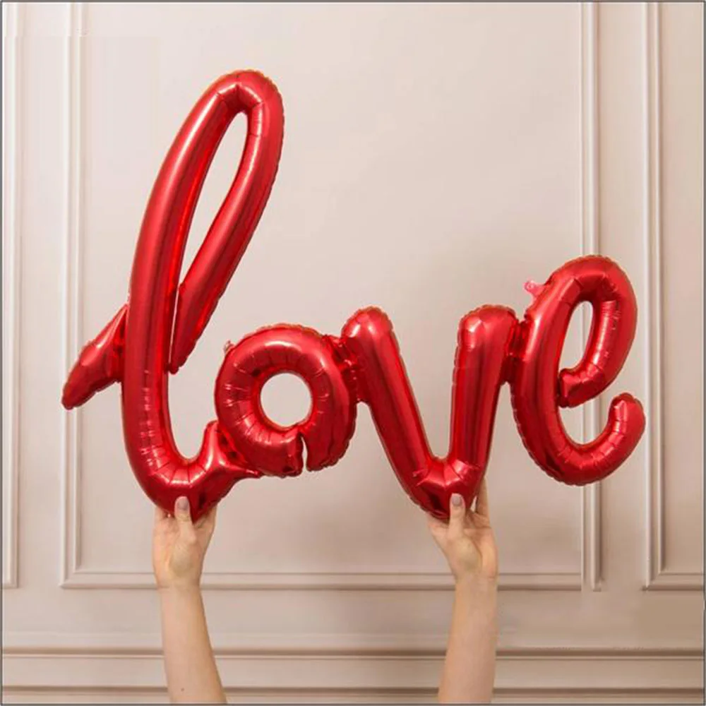 106cm Love Foil Balloons for Wedding Red Large Letters Love Helium Balloon for Birthday Valentine's Day Engagement Decor Favor