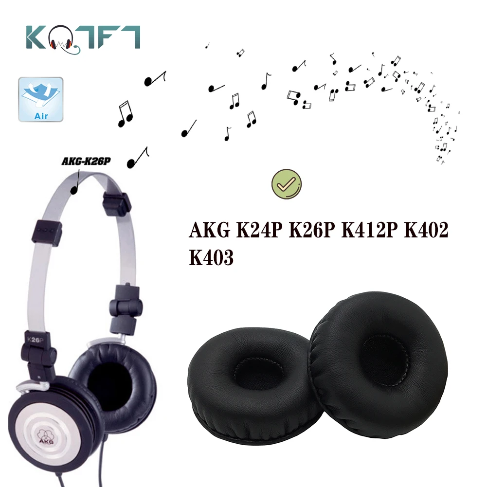 

KQTFT leather 1 Set of Replacement EarPads for AKG K24P K26P K412P K402 K403 Headset Ear Pads Earmuff Cover Cushion Cups