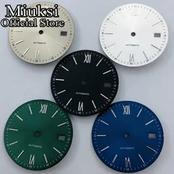 Miuksi 31mm black blue green silver gray watch dial fit NH35 movement