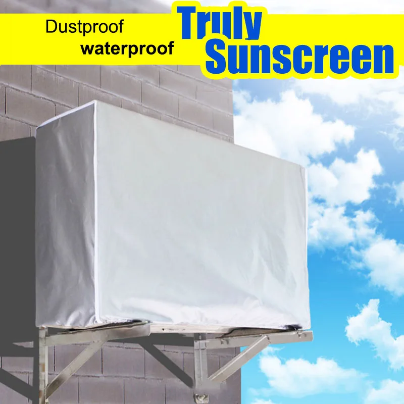 Outdoor Air Conditioning Cover Polyester Air Conditioner Waterproof Cleaning Cover Washing Anti-Dust Anti-Snow Cover