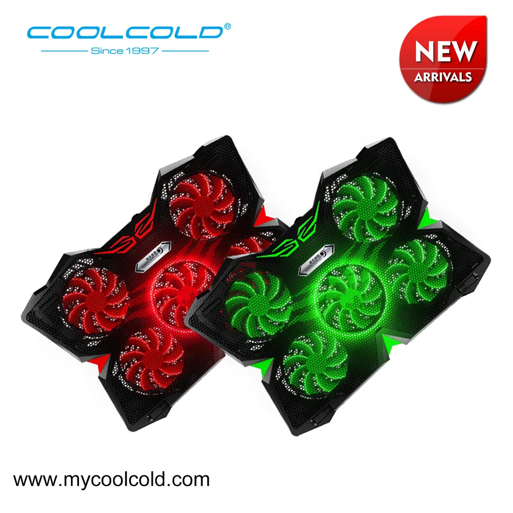 PADS COOLCOLD di Gioco Del Computer Portatile del dispositivo di Raffreddamento di Raffreddamento Pad Di Raffreddamento con 5 LED Ventole per 12-17 Del Computer Portatile
