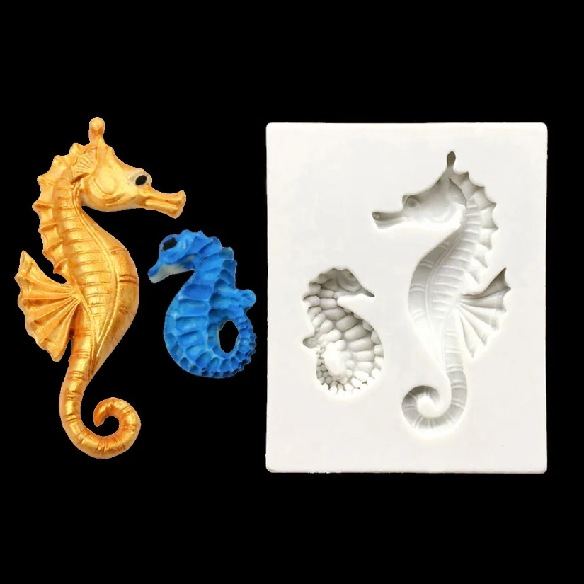 Seahorses 100% Platinum Silicone Sugarcraft Mold Fondant Cake Decorating Tools Bakeware