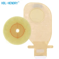 Two-piece System Ostomy Bag 57mm Drainable Colostomy Bag with Carbon Filter Stoma Care Pouches 5 Skin Barrier +10 Bags