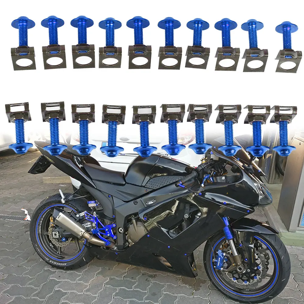 FOR SUZUKI GSXR125 GSXR150 GSXR250 GSXR400 GSXR600 GSXR750 GSXR1000 Motorcycle Fairing Screw 20pcs 6mm Body Spring Nut Bolts Kit