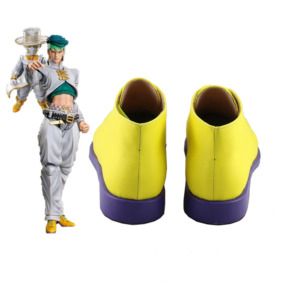 Rohan Kishibe Cosplay Shoes Adult Party Yellow Daily Shoes Halloween Men Women Costume Shoes Festival Costume Accessories