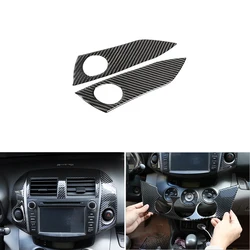 Soft Carbon Fiber Car Center Control Panel Warning Light Switch Air Condition Air Vent Cover Frame For Toyota Rav4 RAV 4 06-12