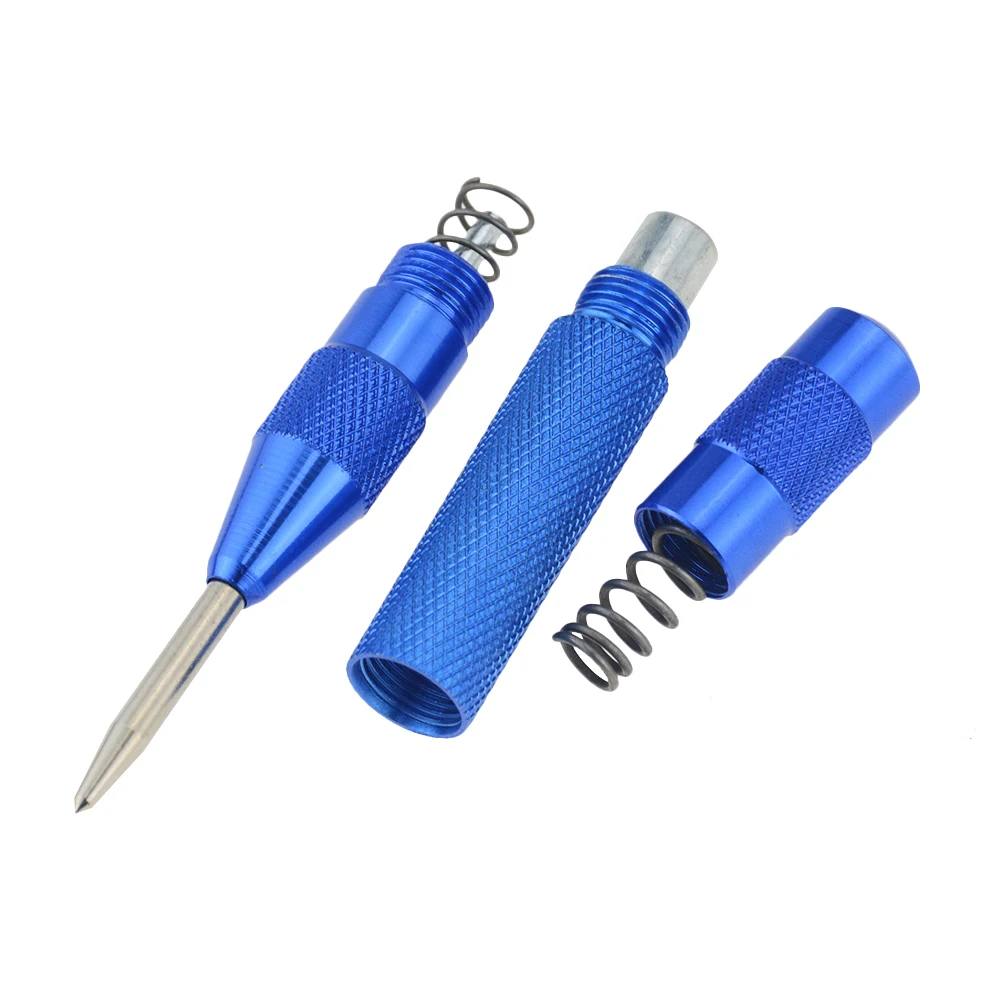 1PCS 5-inch Automatic Center Pin Spring Loaded Mark Center Punch Tool Wood Indentation Mark Woodworking Tool Bit